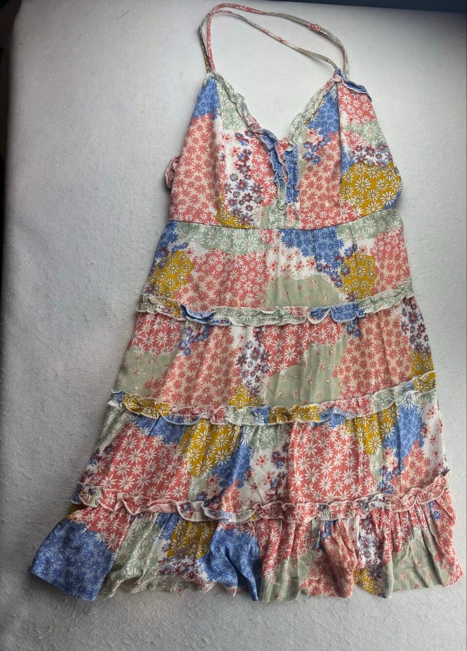 Forever 21 Multicolor Patchwork Floral Mini Dress Size Large
